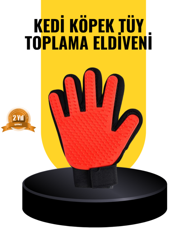 Kedi ve Köpekler İçin Tüy Toplama Eldiveni – Yumuşak Silikonlu Masaj Eldiveni - Image 1