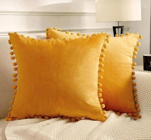 2'li ponponlu kırlent kılıf seti 40 x 40 - Image 1