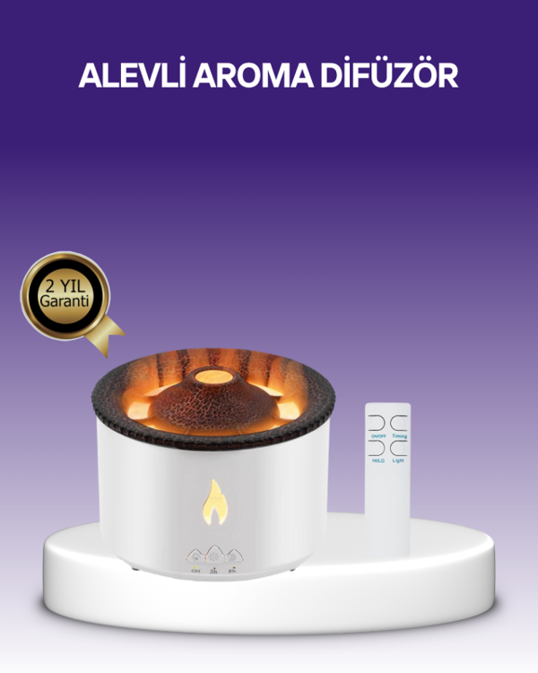 3D Alev Efektli Hava Nemlendirici – Uzaktan Kumandalı ve 8 Saat Çalışma Süreli - Image 1