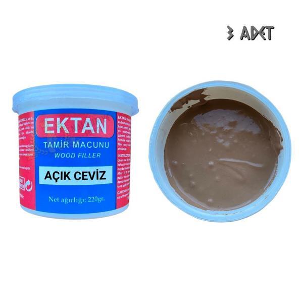 Ektan Masif ve Ahşap Tamir Macunu AÇIK CEVİZ 220 gr. - 3 Adet - Image 1