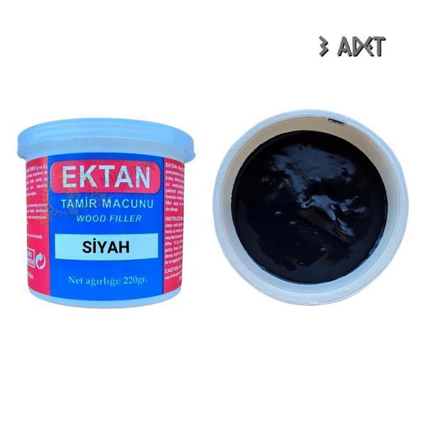 Ektan Masif ve Ahşap Tamir Macunu SİYAH 220 gr. - 3 Adet - Image 1