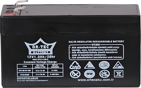 Ortec 12V 1.3AH Akü Bakımsız Kuru Akü Yeni Üretim - Image 1