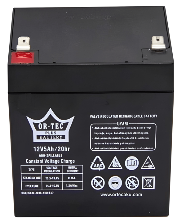 Ortec 12V 5AH Bakımsız Akü Yeni Üretim - Image 1