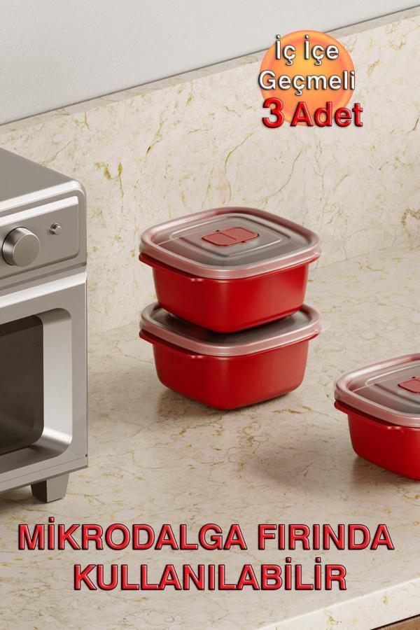 Heat'N Go Kare Saklama Kabı 550ml (Üçlü Set) - Image 1