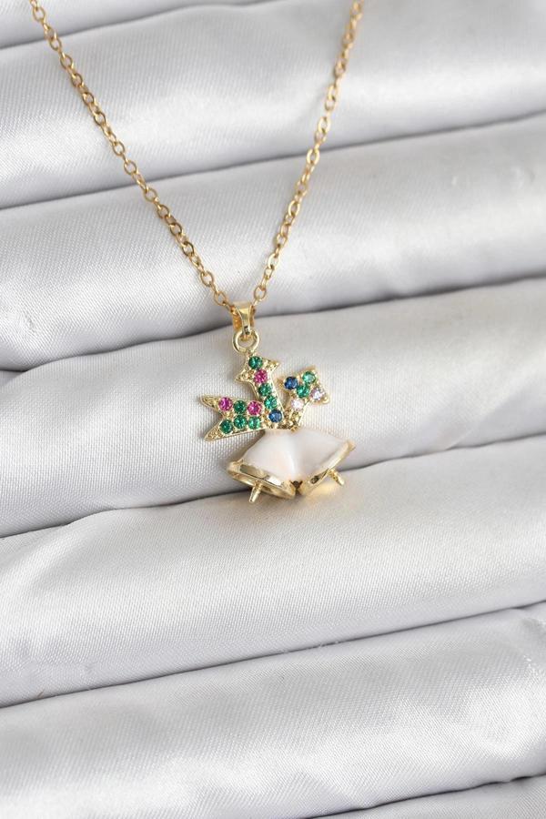 316L Çelik Zincir Gold Renk Chirtsmas Bell Model Yılbaşı Temalı Kadın Kolye - Image 1