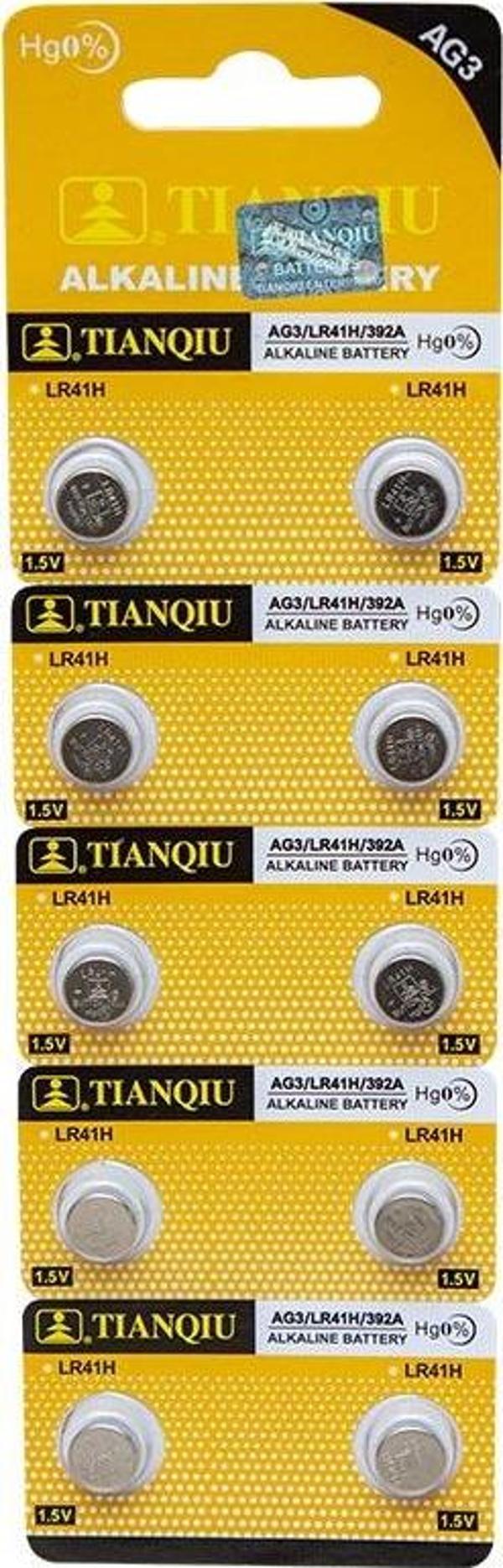 TIANQIU AG3 LR41 ALKALİN SAAT PİLİ (10LU PAKET)*OXFORD - Image 1