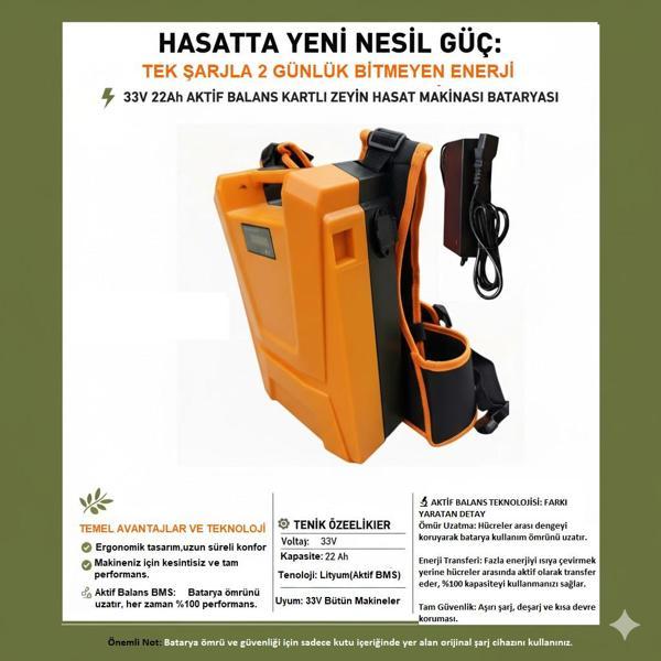 Titanium L3322 Zeytin Hasat Makinesi sırt Bataryası 33V 22AH - Image 1