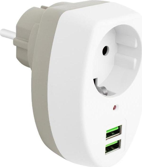 POWERMASTER PM-4911 10 AMPER - 2500 WATT 2 USBLİ TEKLİ TERMAL AKIM KORUMALI PRİZ - Image 1