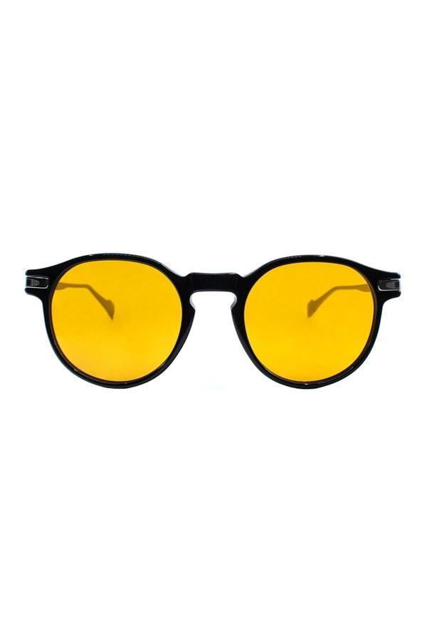 Papary 310 C001 49 Erkek/Kadın Siyah Yuvarlak Çerçeve Güneş Gözlüğü - Image 1