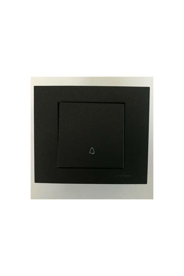 Ovivo Grano Siyah Zil Light Anahtarı Çerçeve Dahil Kapı Otomatiği - Image 1