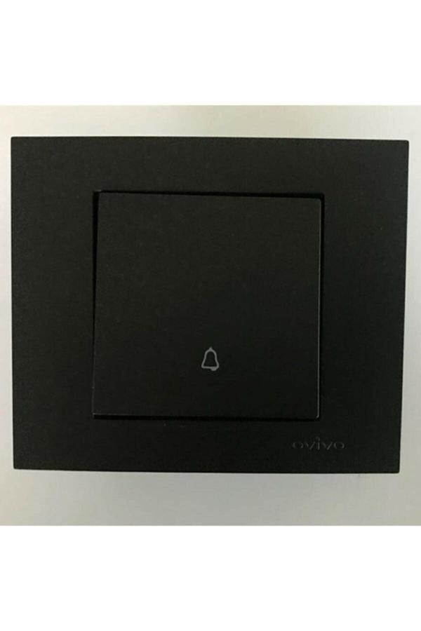 Ovivo Grano Siyah Zil Light Anahtarı Çerçeve Dahil Kapı Otomatiği - Image 1