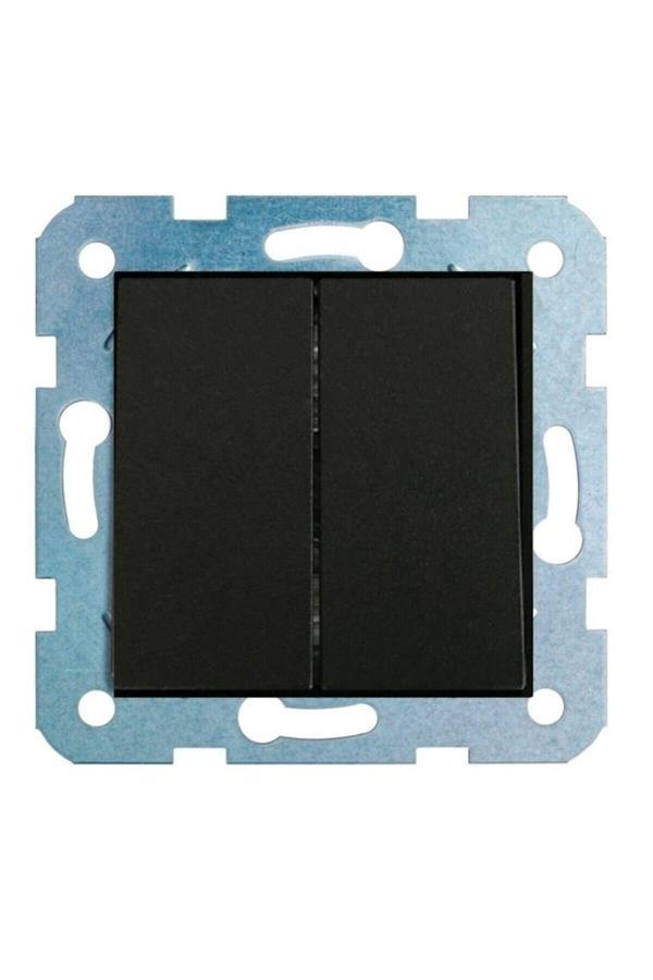 Ovivo Grano Siyah Komütatör İkili Anahtar Çerçevesiz* - Image 1