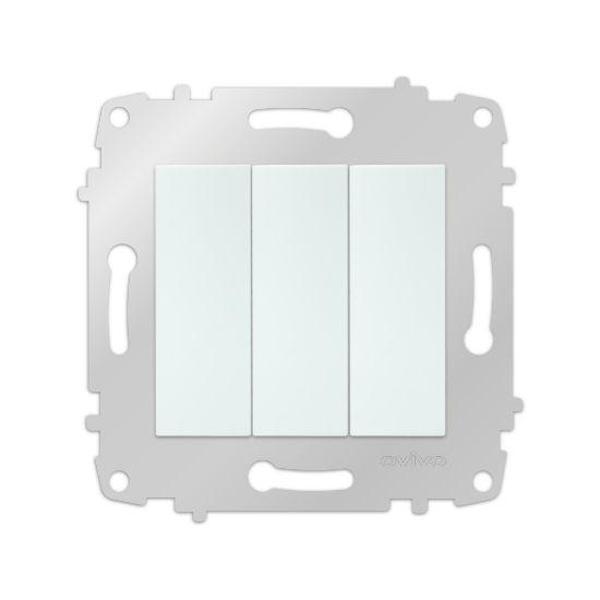 9 Adet Ovivo Grano Beyaz Üçlü Anahtar Çerçevesizdir - Image 1