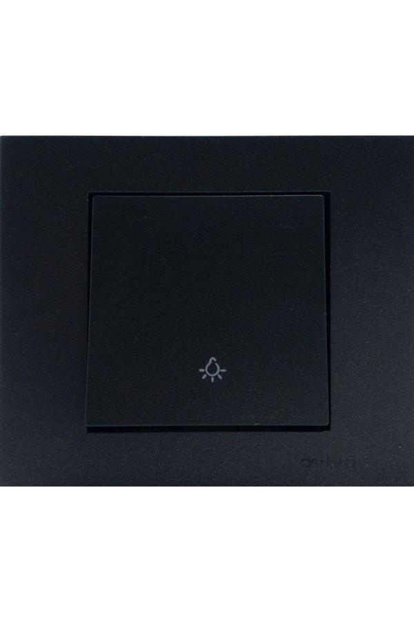 2 Adet Ovivo Grano Siyah Zil Anahtarı Light Çerçeve Dahildir 2'li - Image 1