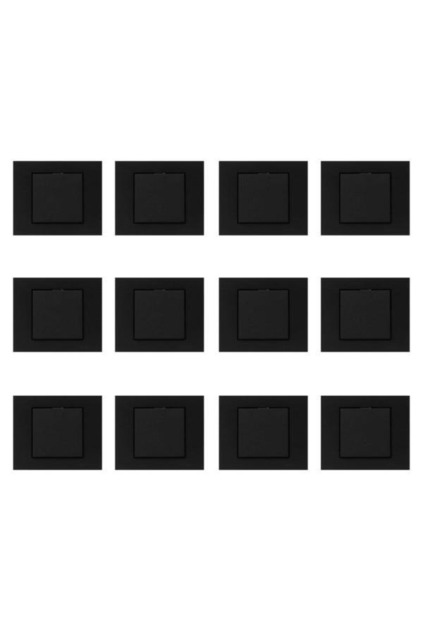 12 Adet Ovivo Grano Siyah Tekli Anahtar Çerçeveli - Image 1