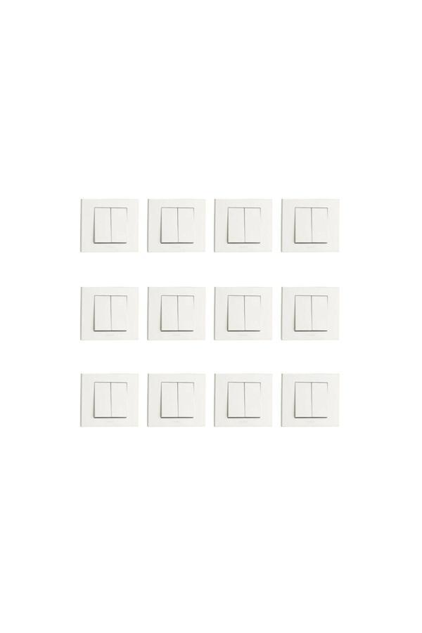 12 Adet Beyaz Komütatör 12'li Paket ( Çerçeve Dahil ) - Image 1