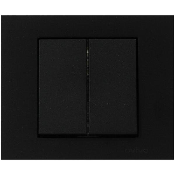 15 Adet Ovivo Grano Siyah Komitatör İkili Anahtar Çerçeve Dahildir 15'li Paket - Image 1