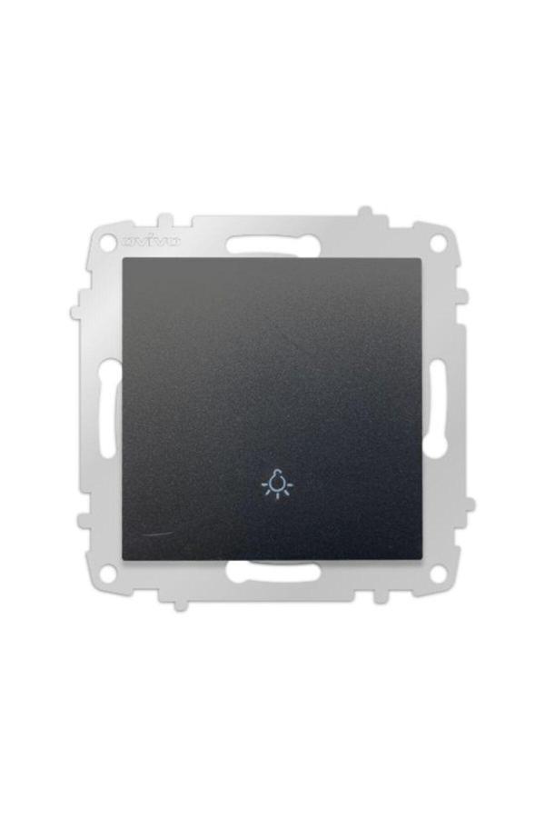 10 Adet Ovivo Grano Siyah Light Zil Anahtarı Çerçevesizdir Tem (kapı Otomatiği) - Image 1