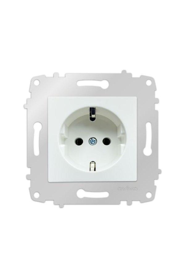 3 Adet Ovivo Grano Beyaz Topraklı Priz Çerçevesizdir - Image 1