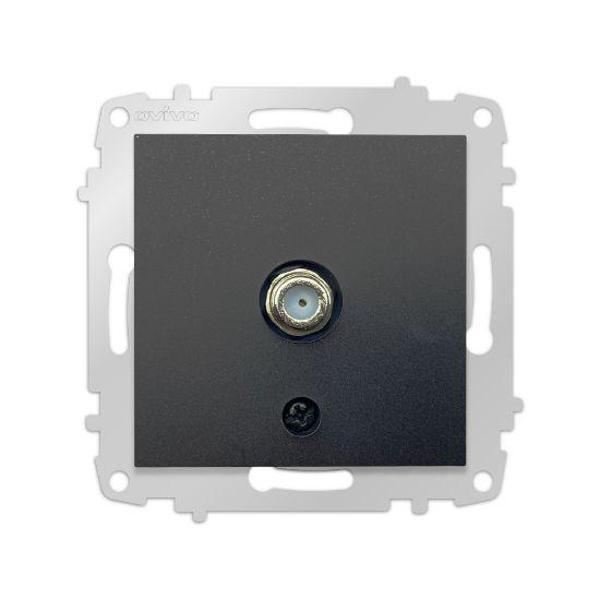 Ovivo Grano Siyah Uydu Tv Prizi F Konnektör Çerçevesiz - Image 1