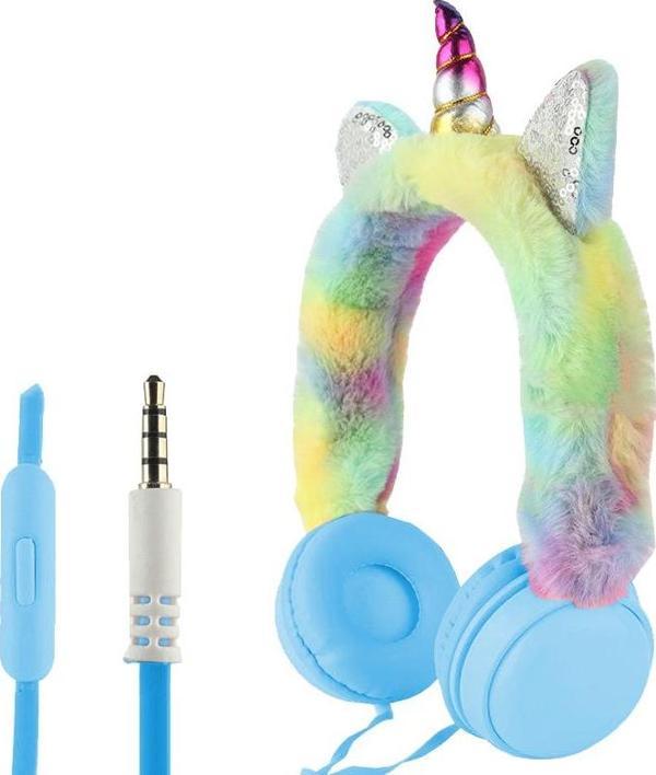 POWERMASTER AH-007 3.5MM JACKLI KABLOLU KULAK ÜSTÜ PELUŞ UNİCORN KULAKLIK - Image 1