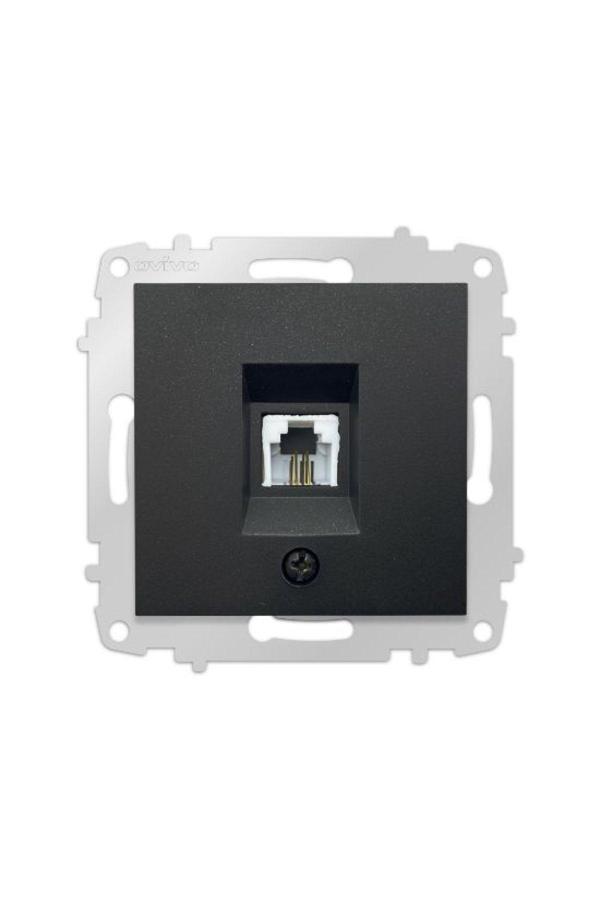 3 Adet Ovivo Grano Siyah Numeris Telefon Prizi Çerçevesizdir - Image 1