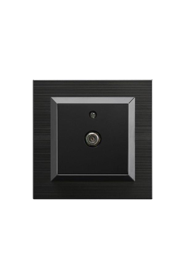 Quantum Manyetik Gri Siyah Uydu Tv Prizi F Konnektör Çerçeve Dahil 7 Adet - Image 1