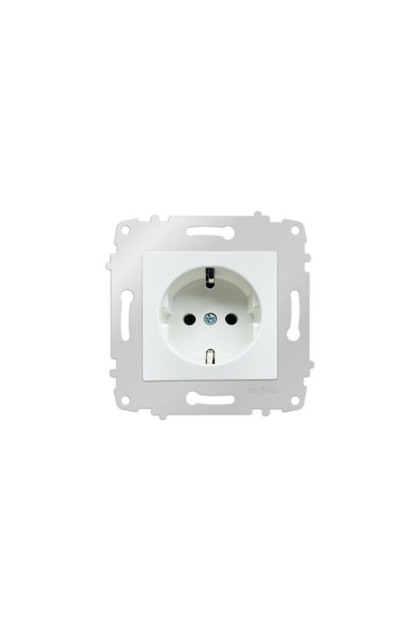 5 Adet Ovivo Grano Beyaz Topraklı Priz Çerçevesizdir - Image 1