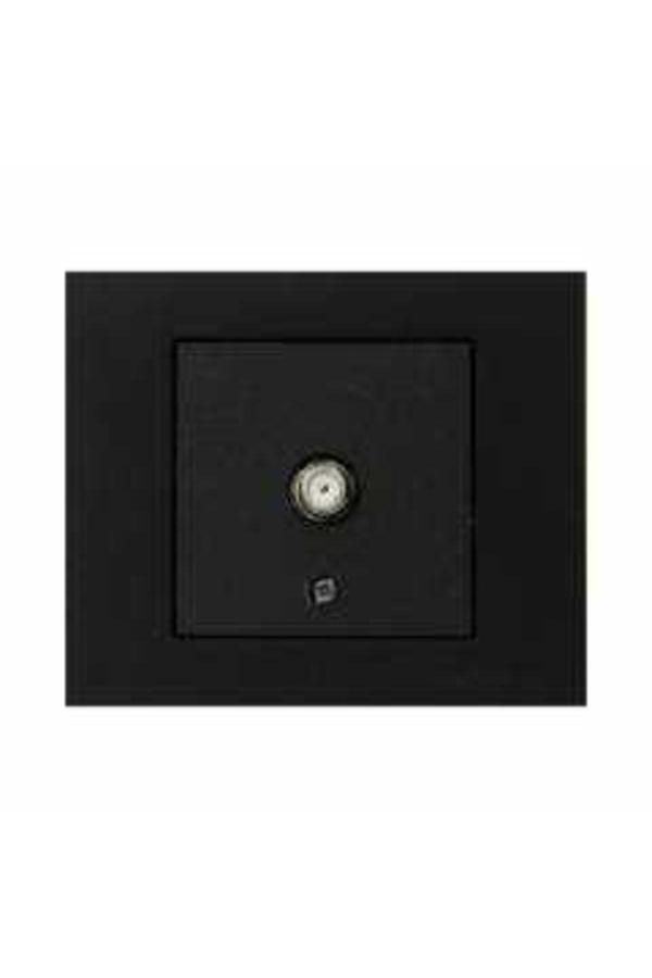 Ovivo Grano Siyah Tv Uydu Prizi F Konnektörlü Modül+kapak (çerçevesiz) - Image 1