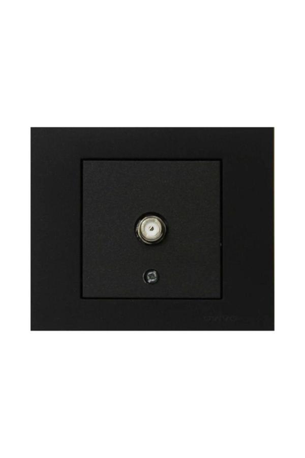 10 Adet Ovivo Grano Siyah Uydu Tv Prizi F Konnektör Çerçeve Dahil 10'lu - Image 1