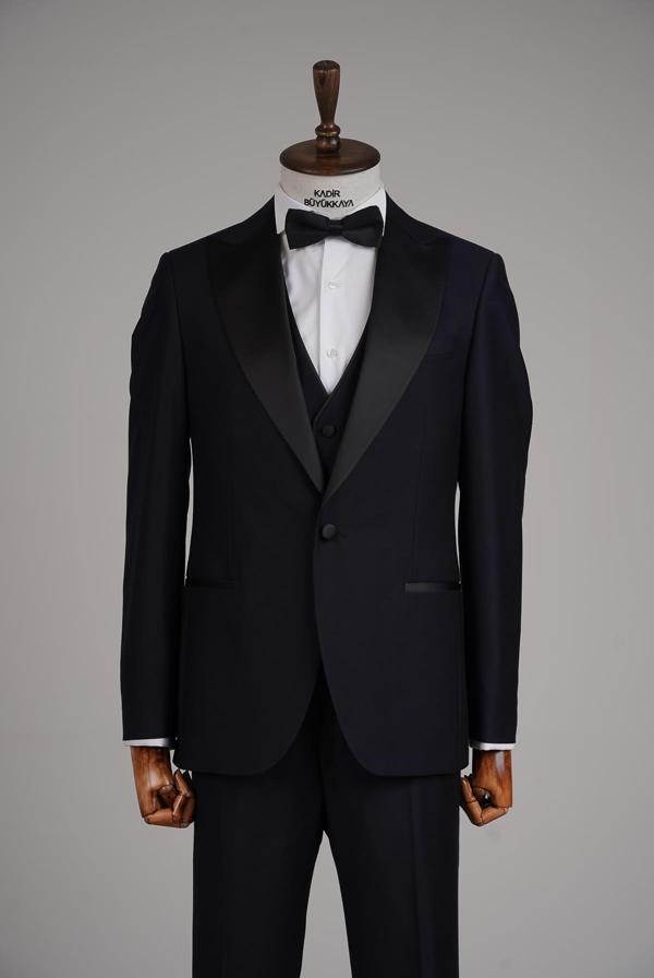 Rahat Kesim Yelekli Erkek Smokin Takım Elbise-KAV1532S - Image 1
