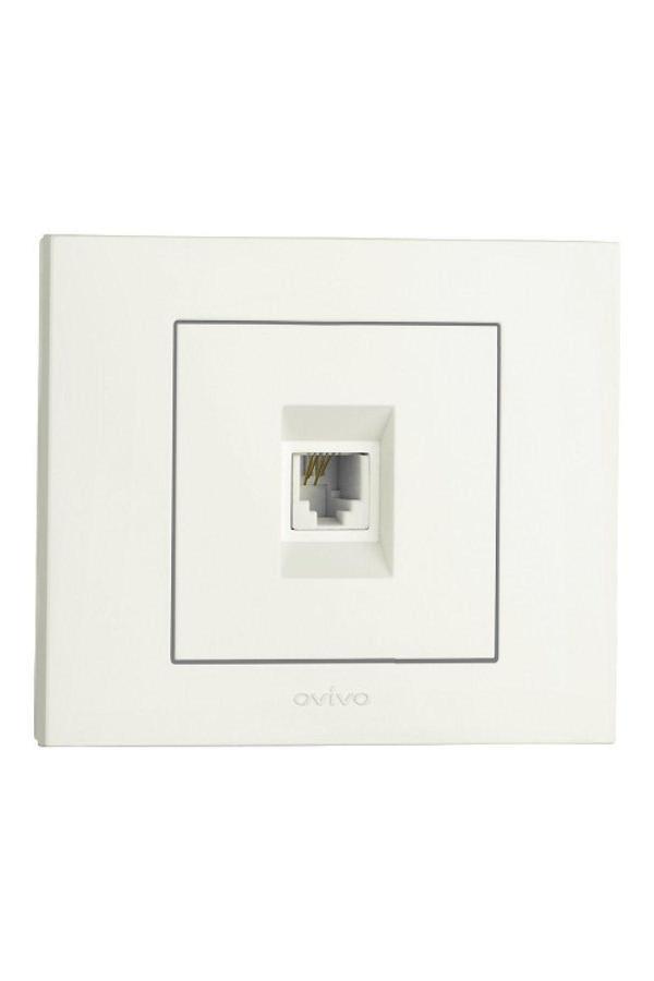 9 Adet Ovivo Grano Beyaz Numeris Telefon Prizi Çerçeve Dahil - Image 1