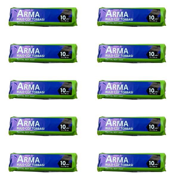 Arma Battal Boy 70 Lt. Mavi Çöp Torbası Poşeti - 75 x 90 Cm / 10 Adetlik 10 Rulo - Image 1