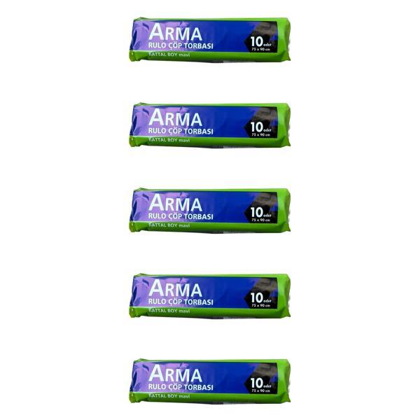 Arma Battal Boy 70 Lt. Mavi Çöp Torbası Poşeti - 75 x 90 Cm / 10 Adetlik 5 Rulo - Image 1