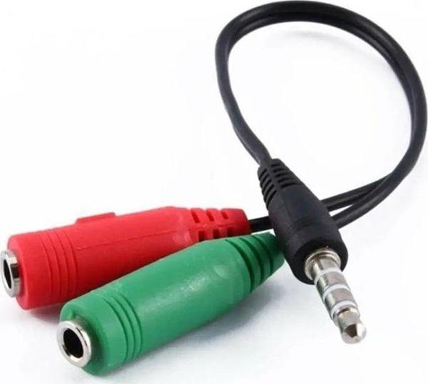 POWERMASTER PM-2697 3.5 MM STEREO ERKEK KULAKLIK 3 ÇİZGİLİ + 2 X STEREO DİŞİ MİKROFON HOPARLÖR ÇOKLAYICI KABLO - Image 1