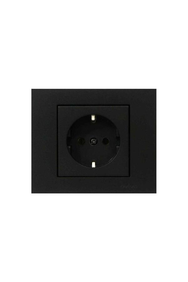 Ovivo Grano Siyah Topraklı Priz - Image 1