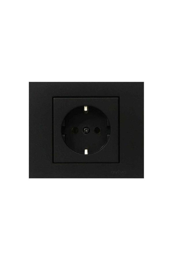 Ovivo Grano Siyah Topraklı Priz - Image 1