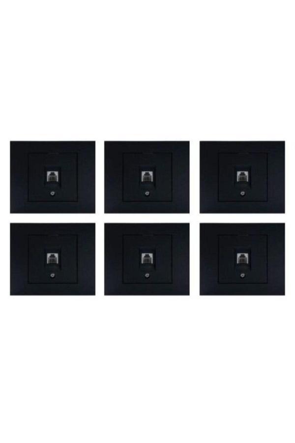 Ovivo Grano Siyah Telefon Prizi 6'lı Paket - Image 1