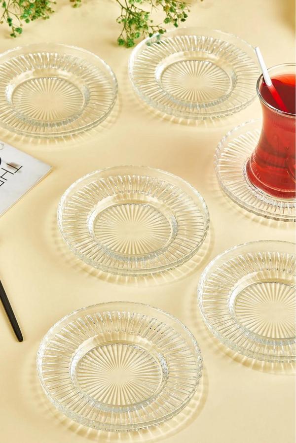 Riva elysia çay tabağı 6 lı elysia çay bardağına uyumlu bardak altlığı çay tabağı - Image 1