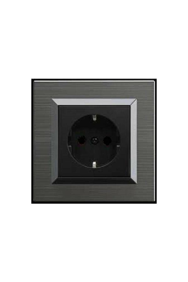 Ovivo Quantum Manyetik Gri Topraklı Priz - Image 1