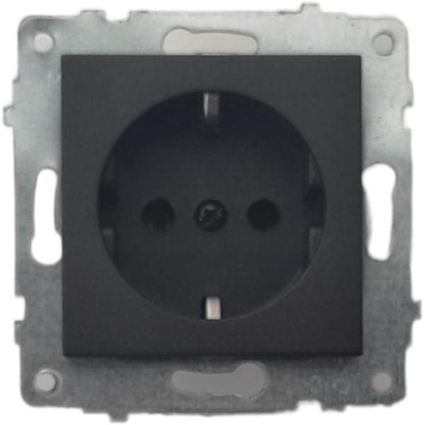 Ovivo Quantum Siyah Topraklı Priz Çerçeve Hariçtir. - Image 1