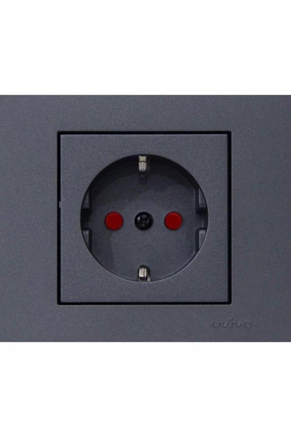 Ovivo Grano Füme Çocuk Korumalı Priz - Image 1