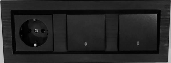 Quantum Siyah Topraklı Priz+vaviyen+vaviyen 3'lü Set (ovivo) - Image 1