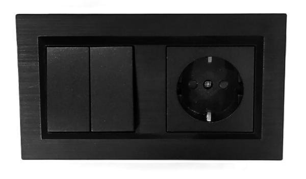 Quantum Siyah Komütatör (ikili Anahtar)+çocuk Korumalı Topraklı Priz 2'li Set (ovivo) - Image 1