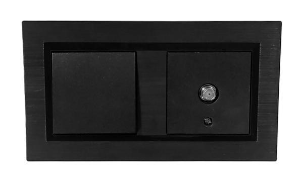 Ovivo Quantum Siyah Anahtar+uydu Tv Televizyon Prizi 2'li Set - Image 1