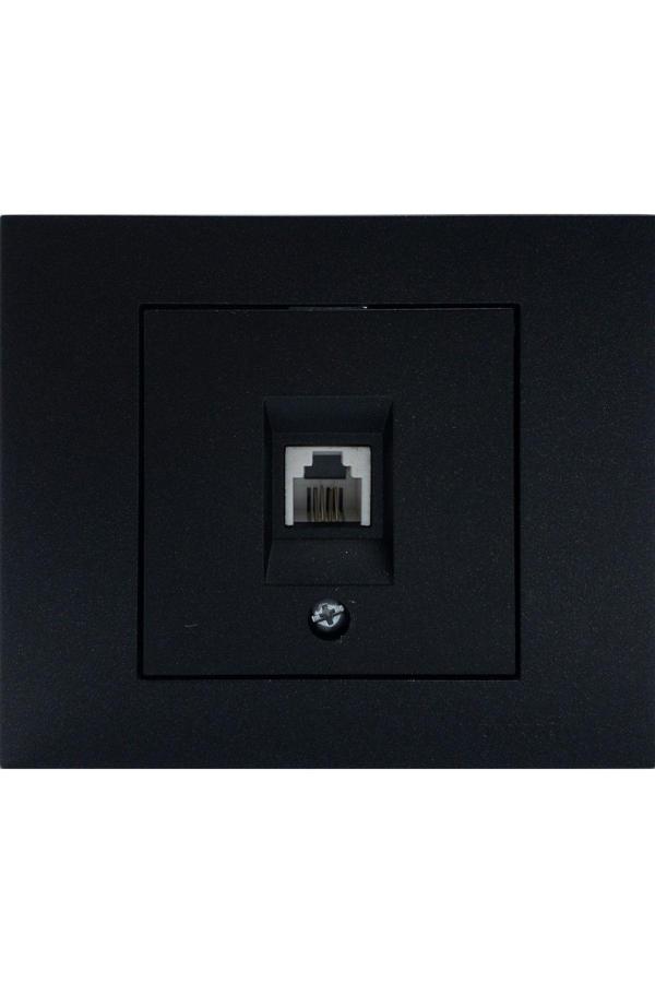 8 Adet Ovivo Grano Siyah Numeris Telefon Prizi Çerçeve Dahil 8'li - Image 1