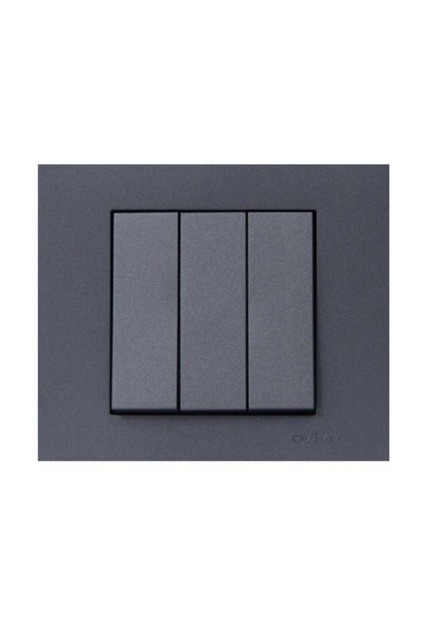 Ovivo Grano Füme Üçlü Anahtar Çerçeve Dahildir - Image 1