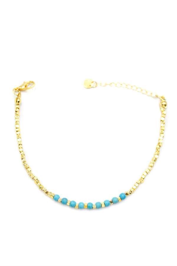 Küp Boncuk Bileklik - Altın - Image 1