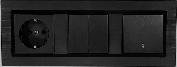 Ovivo Quantum Siyah Topraklı Priz+komütatör (ikili Anahtar)+vaviyen 3'lü Set - Image 1