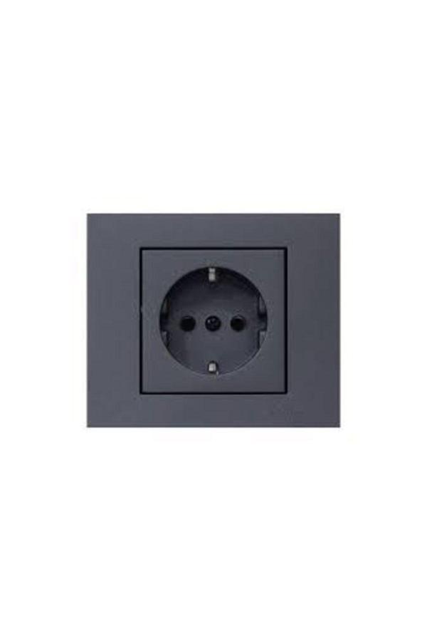 Grano Füme Anahtar Topraklı Priz Set Füme Topraklı Priz - Image 1